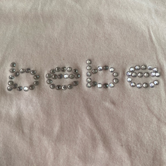 bebe | Tops | Bebe Pink Tshirt Crystals Logo Xl | Poshmark